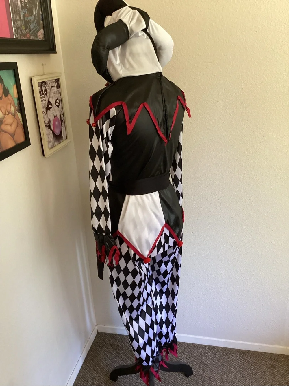 Sinister Jester Kids Costume - Black, White & Red